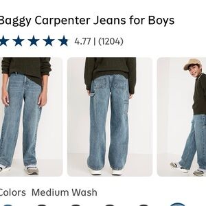 NWT. Old Navy Boys/young men’s baggy carpenter jeans